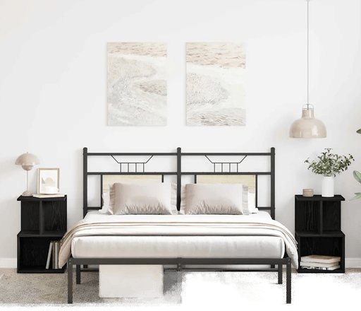 Vidaxl Nattbordskap 2 pcs Svart Eik