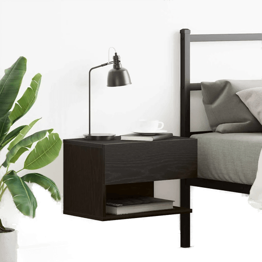 Vidaxl Nattbordskap Svart Eik 46 x 30 x 30 cm