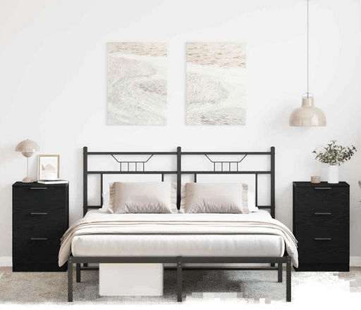 Vidaxl Nattbordskap 2 stk Svart Eik