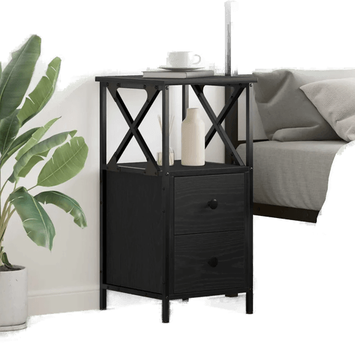 Vidaxl Nattbordskap Svart Eik