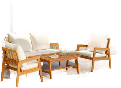 Vidaxl Bistrosett 4 pcs Brun Krem