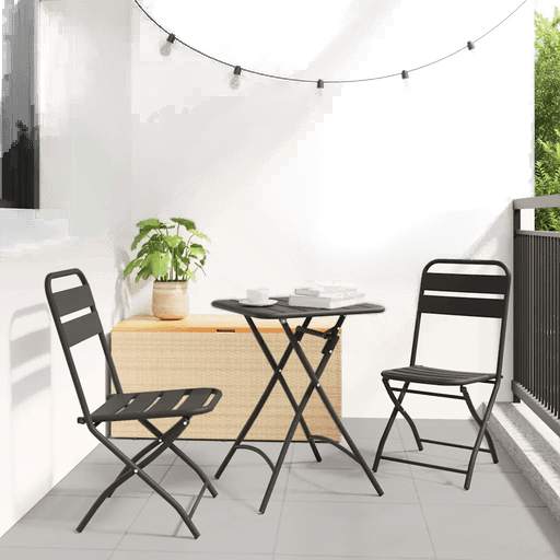 Vidaxl Bistrosett 3 deler Antrasitt