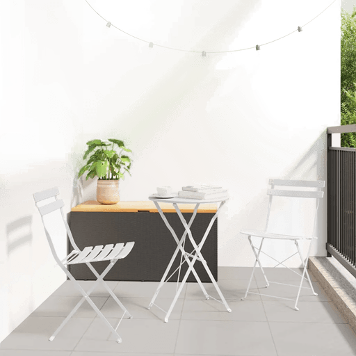 Vidaxl Sammenleggbart Bistrosett Hvit