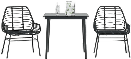 Vidaxl Hagespisegruppe 3 deler svart