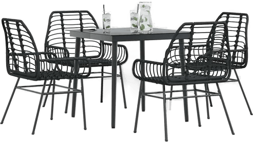 Vidaxl Hagespisegruppe 5 deler svart