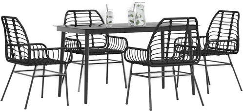 Vidaxl Hagespisegruppe 5 deler svart