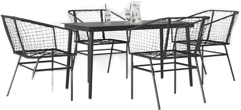 Vidaxl Hagespisegruppe 5 deler svart