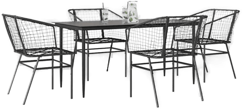 Vidaxl Hagespisegruppe 5 deler svart