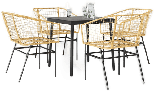 Vidaxl Hagespisegruppe 5 deler brun