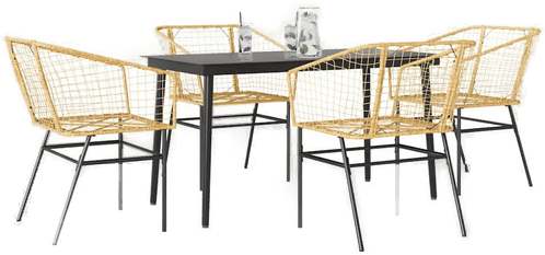 Vidaxl Hagespisegruppe 5 deler brun