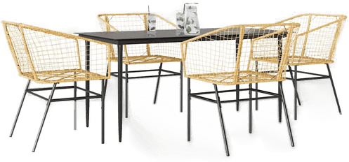 Vidaxl Hagespisegruppe 5 deler brun