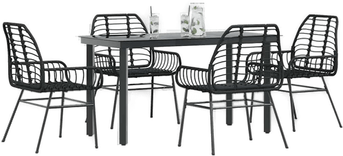 Vidaxl Hagespisegruppe 5 deler svart