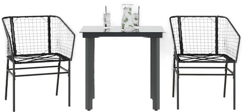 Vidaxl Hagespisegruppe 3 deler svart