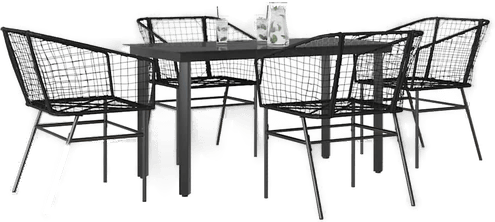 Vidaxl Hagespisegruppe 5 deler svart