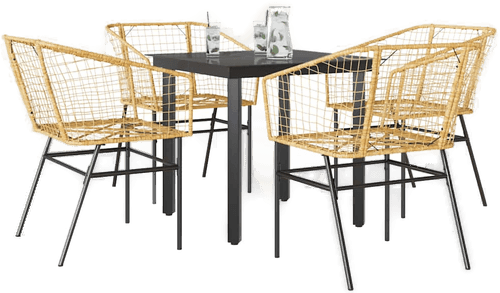 Vidaxl Hagespisegruppe 5 deler brun