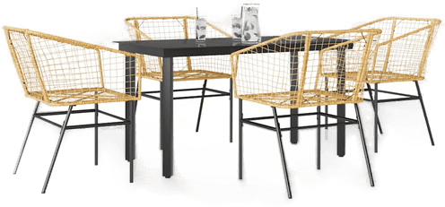 Vidaxl Hagespisegruppe 5 deler brun