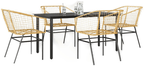 Vidaxl Hagespisegruppe 5 deler brun