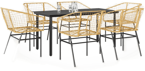 Vidaxl Hagespisegruppe 7 deler brun