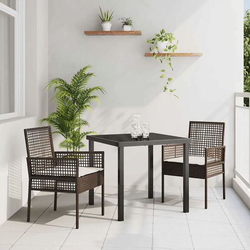 vidaXL Hage Stol med pute 2 pcs Brun