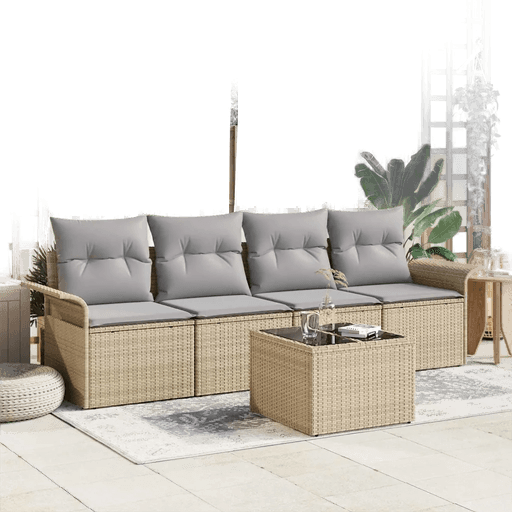 Vidaxl Sofa sett 5 pcs Beige