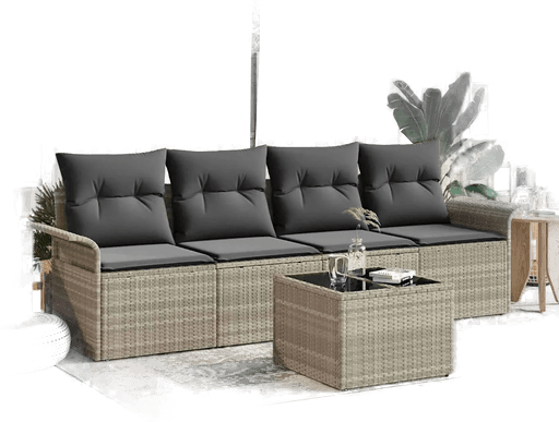 Vidaxl Sofa sett 5 pcs Lysegrå