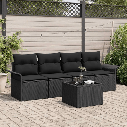 Vidaxl Sofa sett 5 pcs Svart