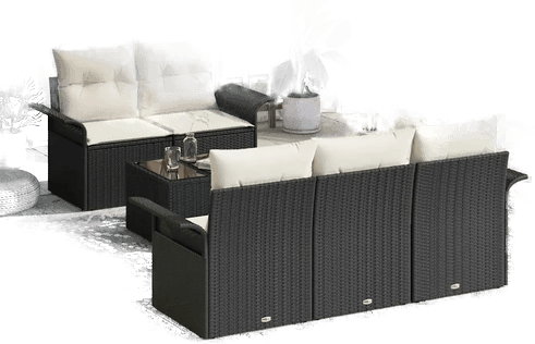 Vidaxl Sofa sett 6 pcs Svart