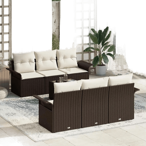 Vidaxl Hagesofa Set 7 pcs Brun