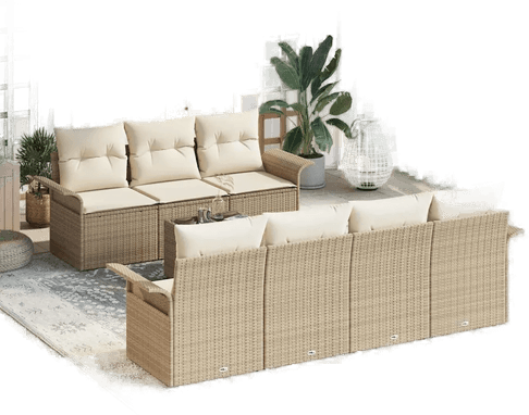Vidaxl Hagesofa Set 8 pcs Beige