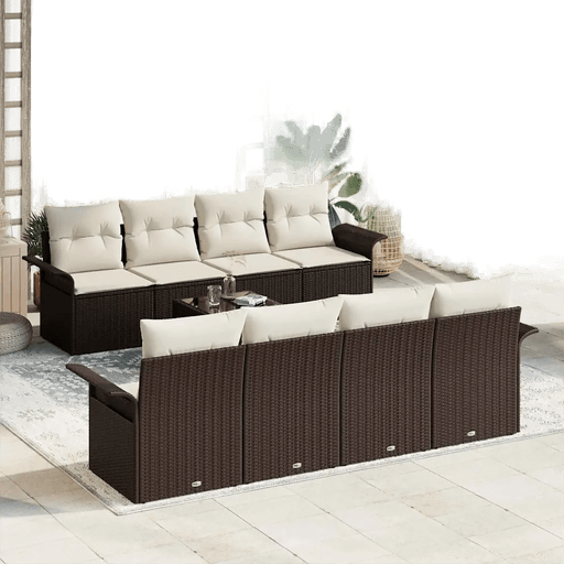 Vidaxl Hagesofa Set 9 pcs Brun