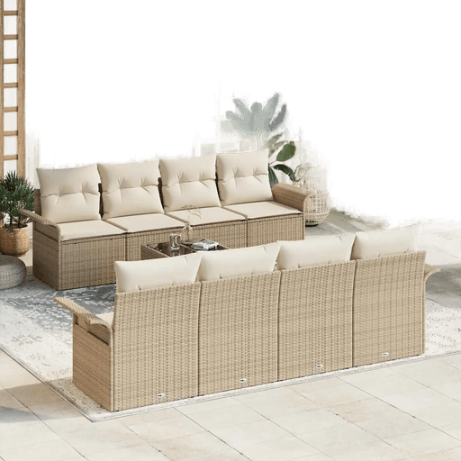 Vidaxl Hagesofa Set 9 pcs Beige