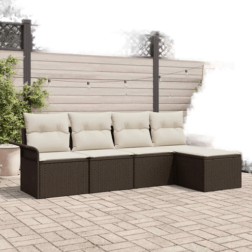 Vidaxl Utesofa 5 pcs Brun