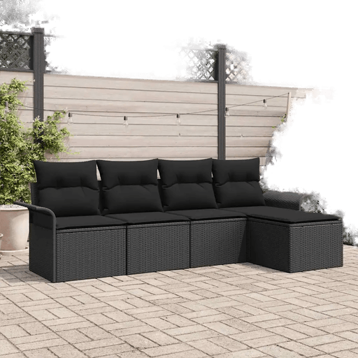 Vidaxl Utesofa 5 pcs Svart