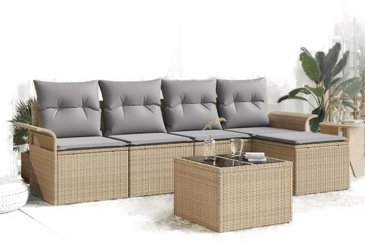 Vidaxl Utesofa 6 pcs Beige