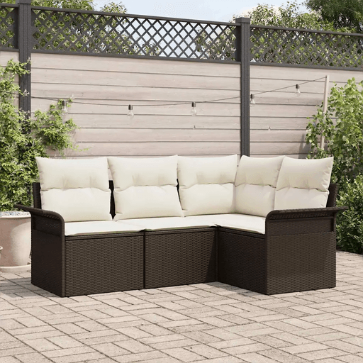 Vidaxl Hagesofa Set 4 pcs Brun