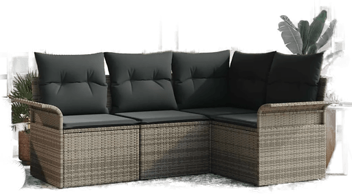 Vidaxl Hagesofa Set 4 pcs Grå