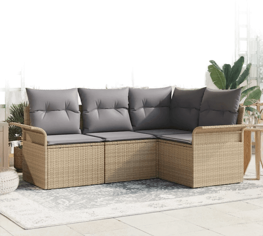 Vidaxl Hagesofa Set 4 pcs Beige