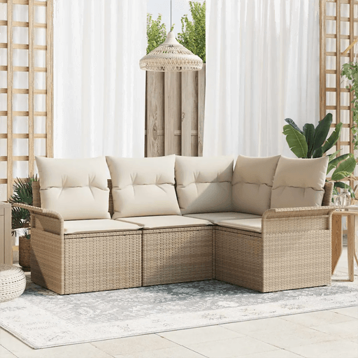 Vidaxl Hagesofa Set 4 pcs Beige