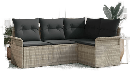 Vidaxl Hagesofa Set 4 pcs Lysegrå