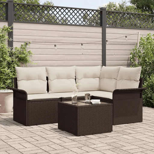 Vidaxl Hagesofa Set 5 pcs Brun