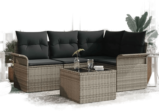 Vidaxl Hagesofa Set 5 pcs Grå