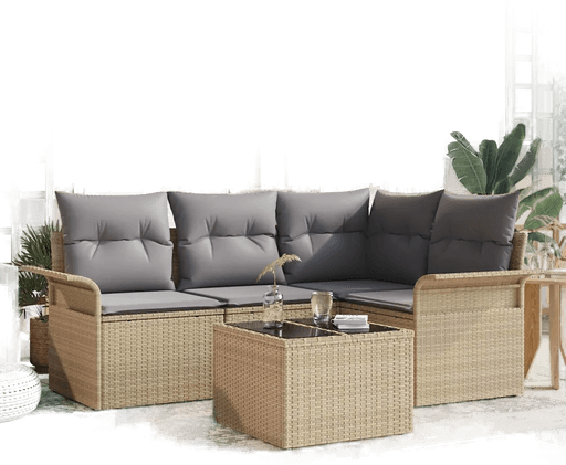Vidaxl Hagesofa Set 5 pcs Beige