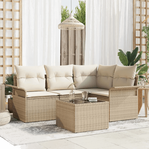 Vidaxl Hagesofa Set 5 pcs Beige