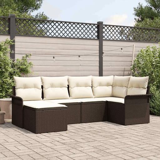 Vidaxl Hagesofa Set 6 pcs Brun