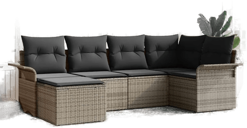 Vidaxl Hagesofa Set 6 pcs Grå