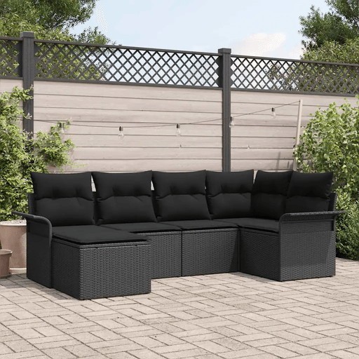 Vidaxl Hagesofa Set 6 pcs Svart