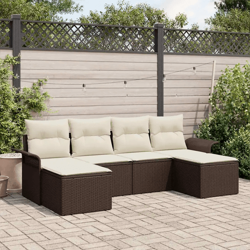 Vidaxl Hagesofa Set 6 pcs Brun