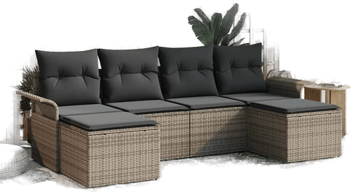 Vidaxl Hagesofa Set 6 pcs Grå