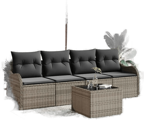 Vidaxl Hagesofa Grå Polyrotting