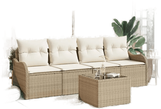 Vidaxl Hagesofa Set Beige
